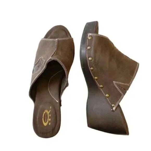 Chunky Platform Wedge Y2K Slide Mule Comfort Sandals Dark Chocolate Brown 9 - Picture 13 of 14